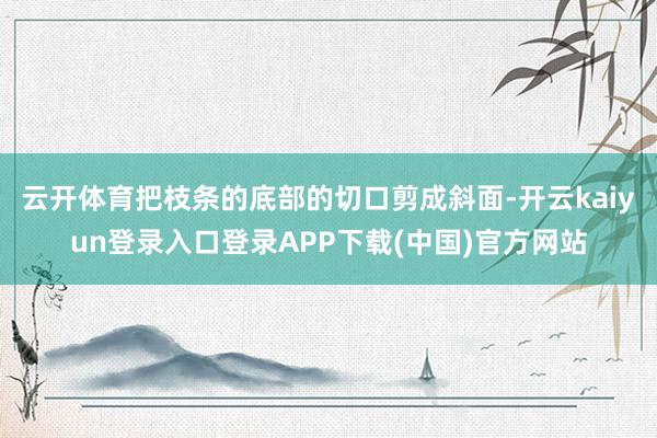 云开体育把枝条的底部的切口剪成斜面-开云kaiyun登录入口登录APP下载(中国)官方网站