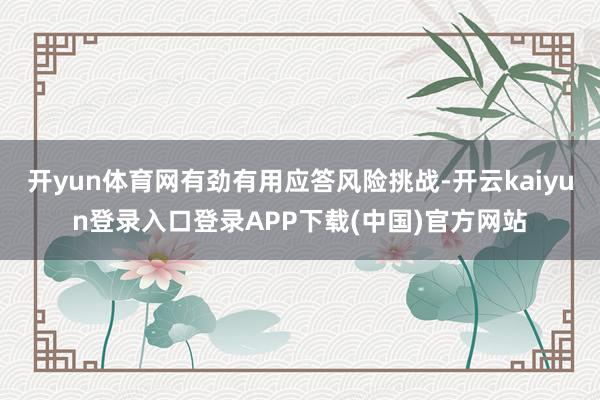 开yun体育网有劲有用应答风险挑战-开云kaiyun登录入口登录APP下载(中国)官方网站