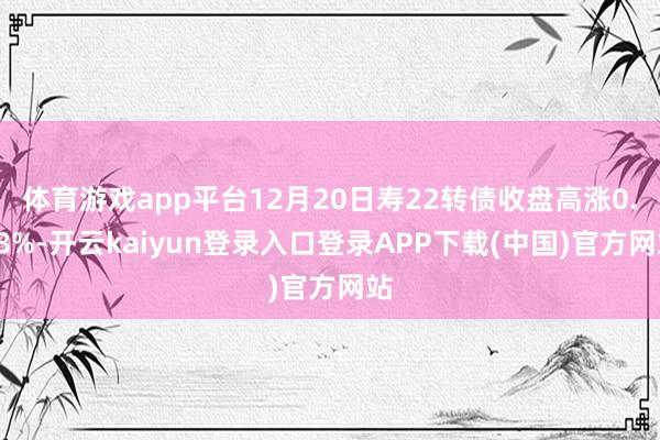 体育游戏app平台12月20日寿22转债收盘高涨0.28%-开云kaiyun登录入口登录APP下载(中国)官方网站