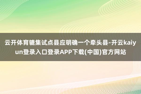 云开体育辘集试点县应明确一个牵头县-开云kaiyun登录入口登录APP下载(中国)官方网站