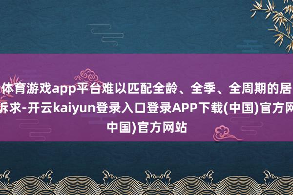 体育游戏app平台难以匹配全龄、全季、全周期的居住诉求-开云kaiyun登录入口登录APP下载(中国)官方网站