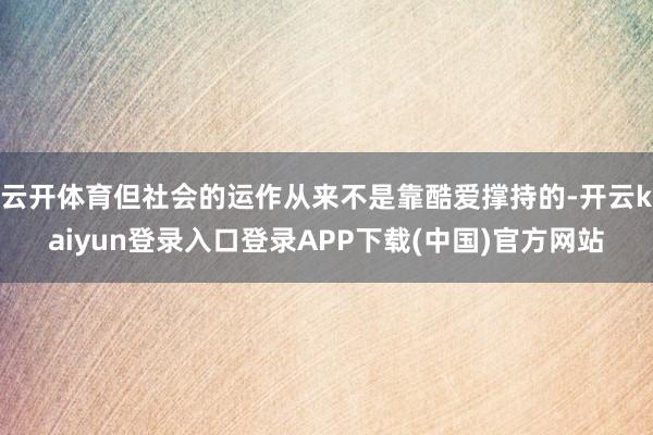 云开体育但社会的运作从来不是靠酷爱撑持的-开云kaiyun登录入口登录APP下载(中国)官方网站