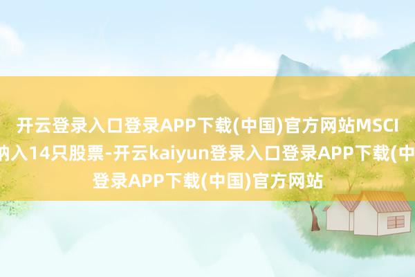 开云登录入口登录APP下载(中国)官方网站MSCI中国指数新纳入14只股票-开云kaiyun登录入口登录APP下载(中国)官方网站