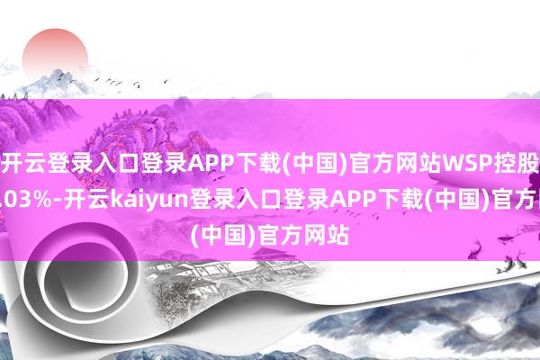 开云登录入口登录APP下载(中国)官方网站WSP控股涨5.03%-开云kaiyun登录入口登录APP下载(中国)官方网站